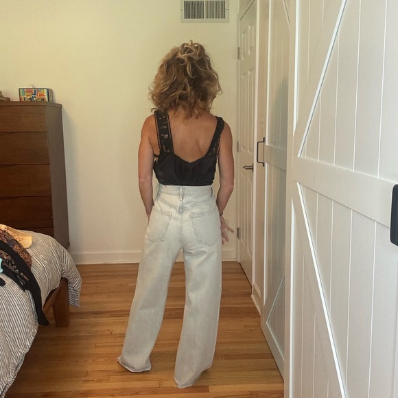 Agolde Dame Women's White Wide-Leg Jeans - Picture 4 of 7